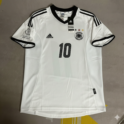 Germany World Cup 2002 Oliver Neuville Deutschland Japan Korea White Retro Football Jersey