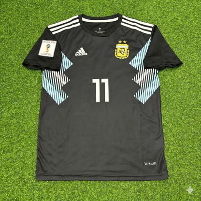 Argentina World Cup 2018 Angel Di Maria Black Retro Football Jersey