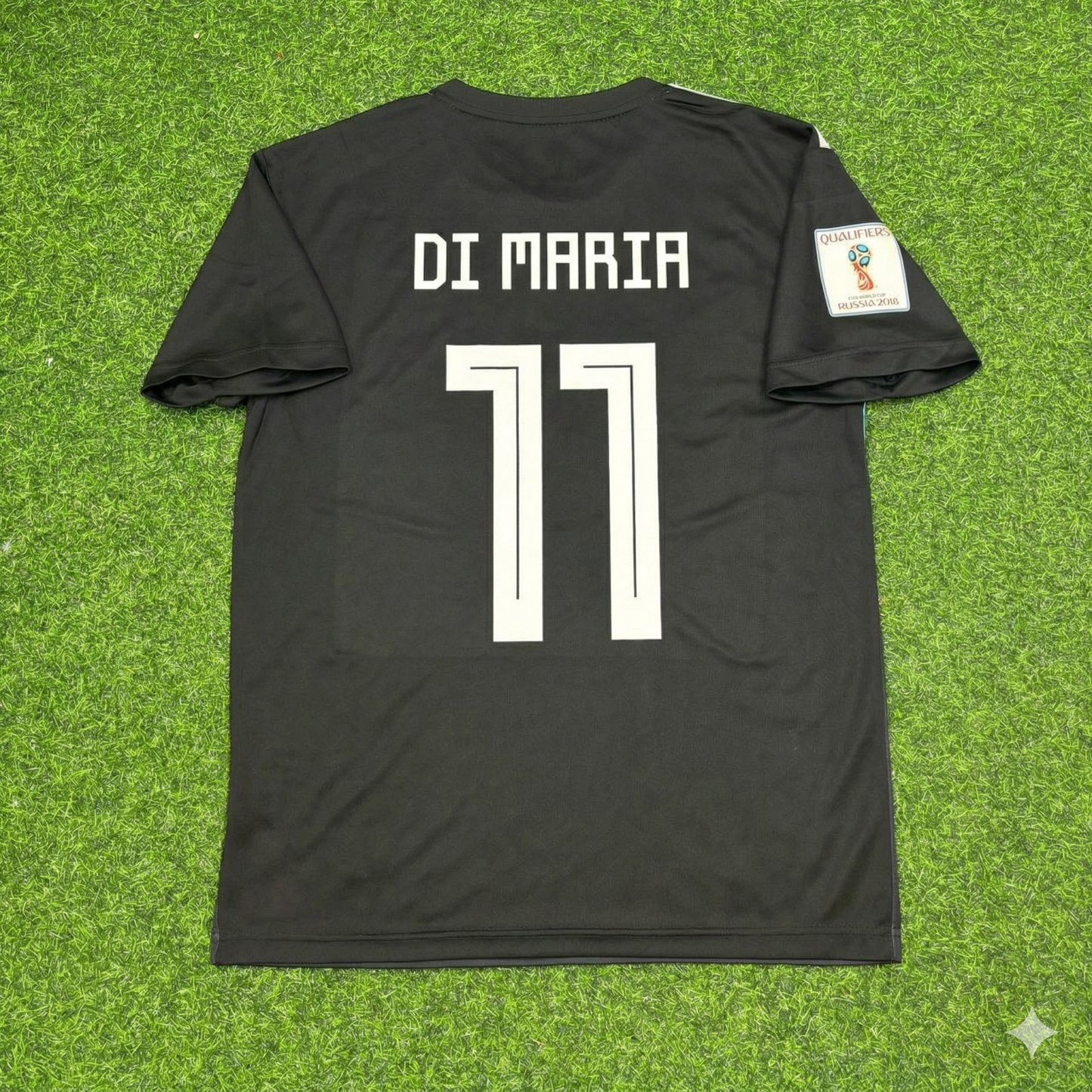 Argentina World Cup 2018 Angel Di Maria Black Retro Football Jersey
