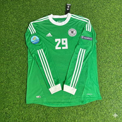 Germany EURO 2012 Per Mertesacker Long Sleeve Green Retro Football Jersey