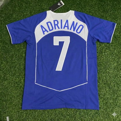Adriano Brazil 2004 Blue Retro Football Jersey Collection