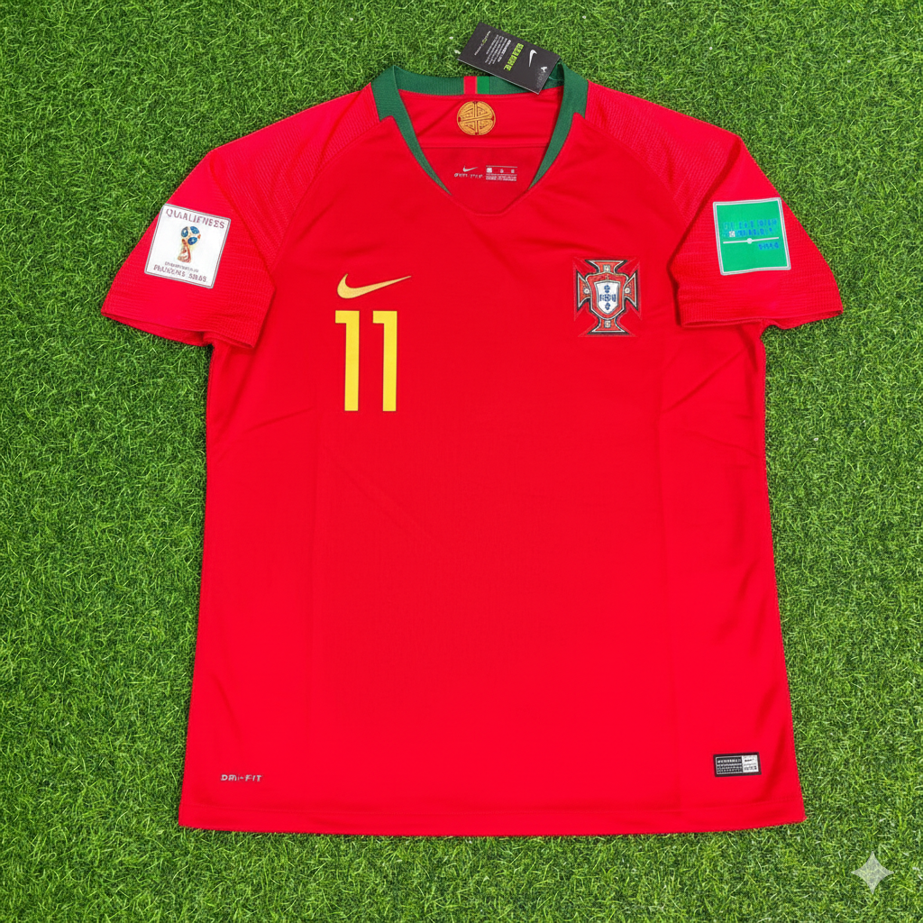 Portugal World Cup 2018 Bernardo Silva Red Retro Football Jersey