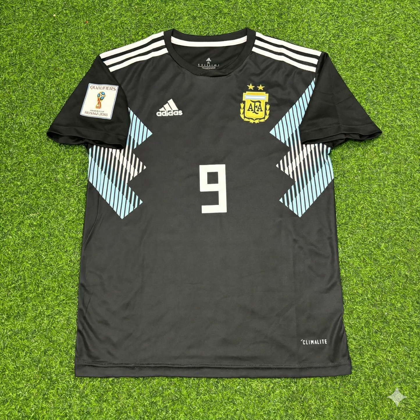 Argentina World Cup 2018 Gonzalo Higuain Black Retro Football Jersey