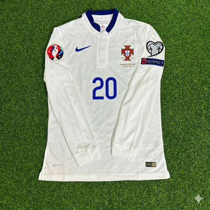 Portugal EURO 2016 Ricardo Quaresma White Long Sleeve Retro Football Jersey