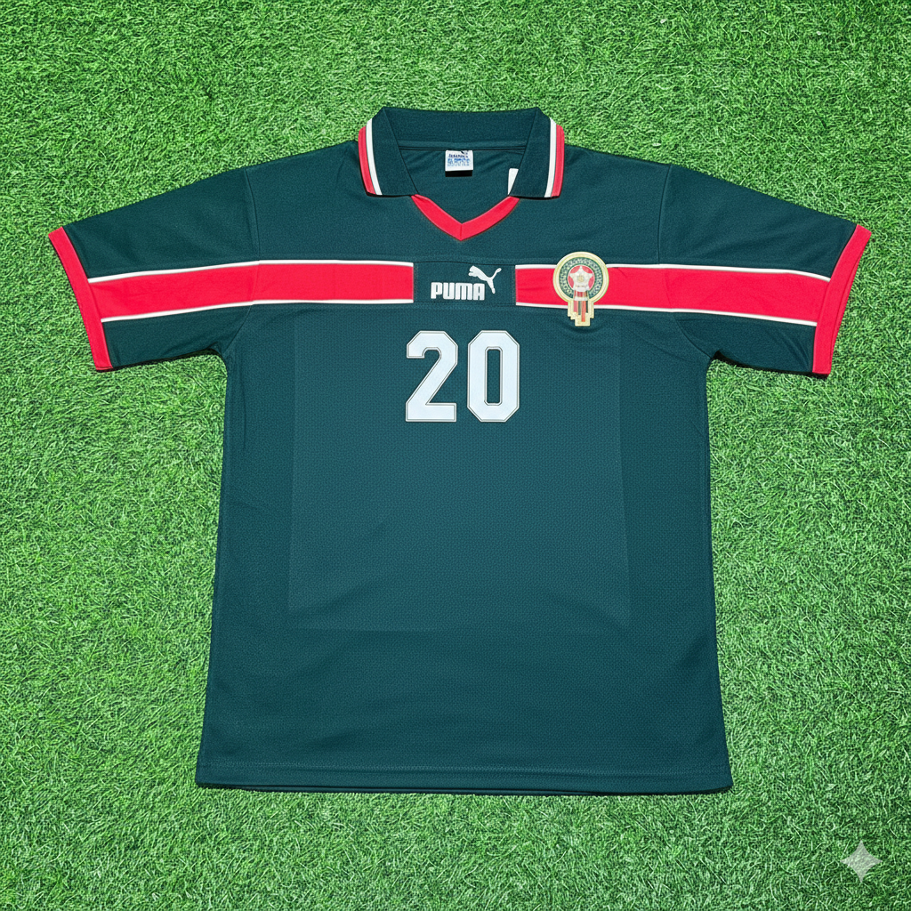 Ayoub El Kaabi Morocco Home Retro Football Jersey Kit