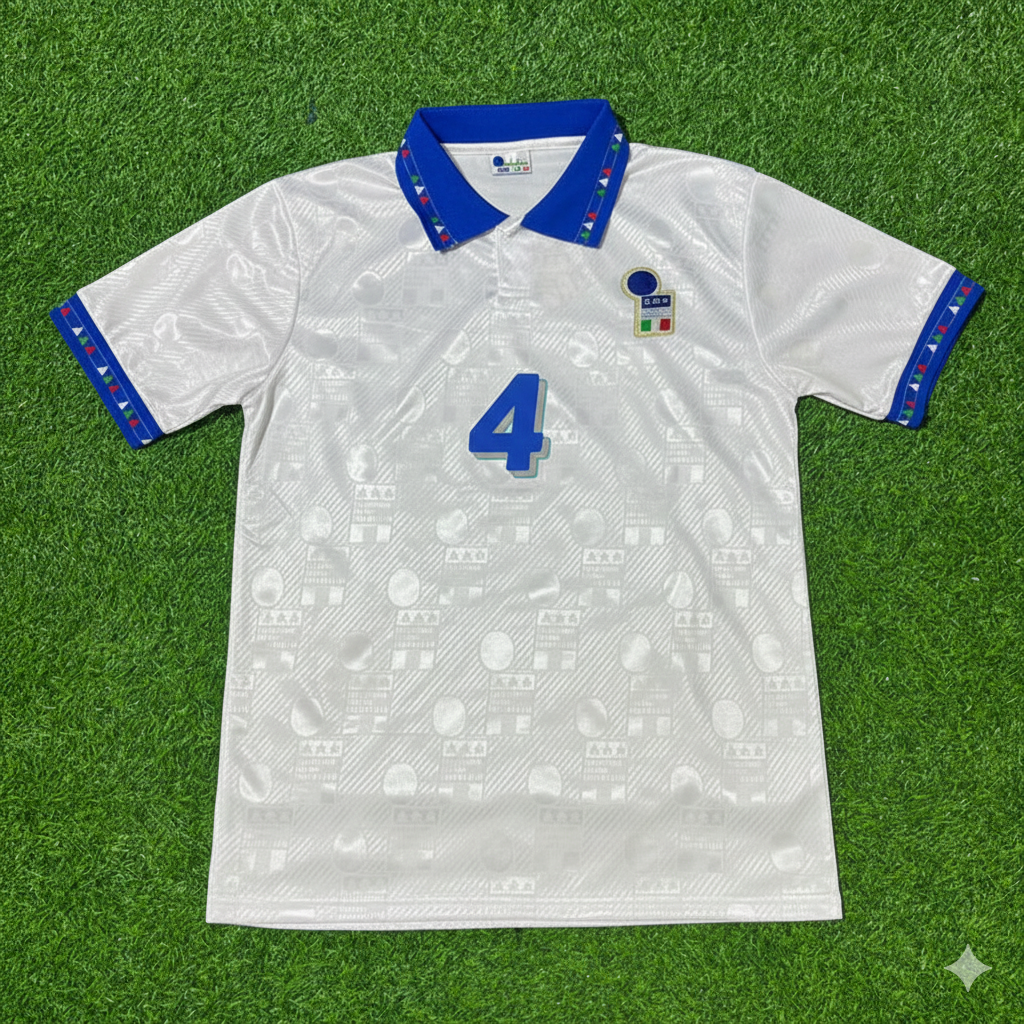 Italy World Cup 1994 Alessandro Costacurta White Retro Football Jersey Kit