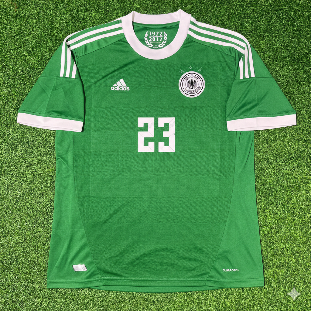 Germany EURO 2012 Mario Gomez Green Retro Football Jersey