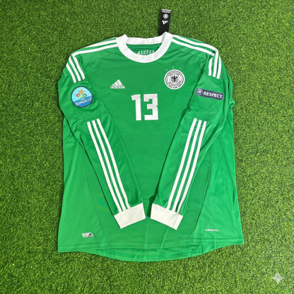Germany EURO 2012 Thomas Müller Long Sleeve Green Retro Football Jersey
