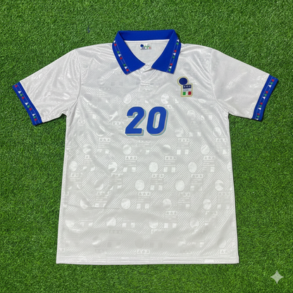 Italy World Cup 1994 Giuseppe Signori White Retro Football Jersey Kit