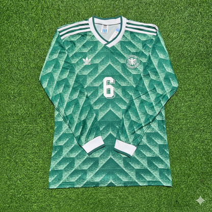 Germany World Cup 1990 Guido Buchwald Green Long Sleeve Football Jersey