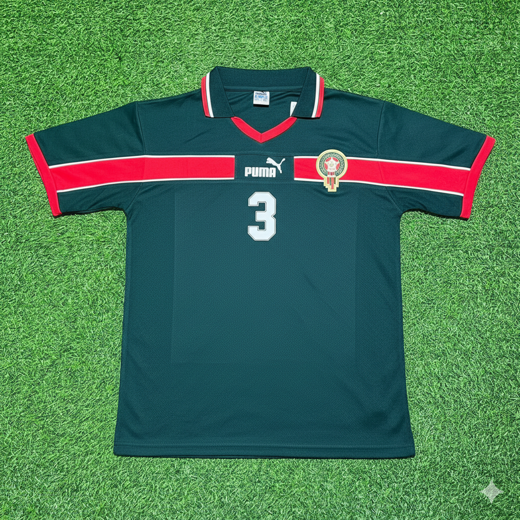 Noussair Mazraoui Morocco Home Retro Football Jersey Kit