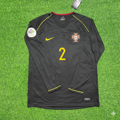 Portugal World Cup 2006 Paulo Ferreira Long Sleeve Black Retro Football Jersey
