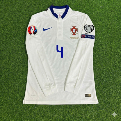 Portugal EURO 2016 Jose Fonte White Long Sleeve Retro Football Jersey