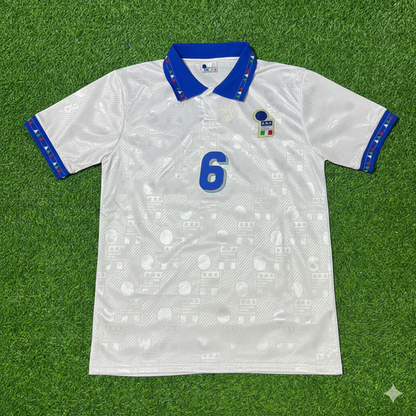 Italy World Cup 1994 Franco Baresi White Retro Football Jersey Kit