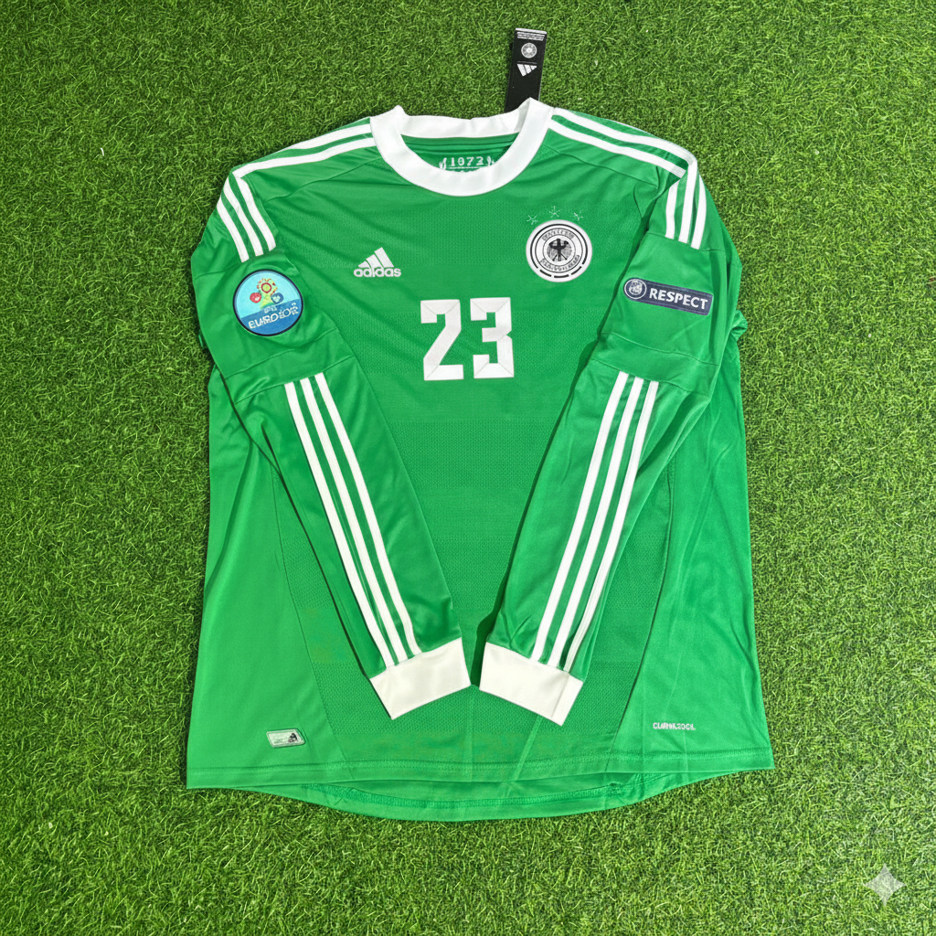 Germany EURO 2012 Mario Gomez Long Sleeve Green Retro Football Jersey