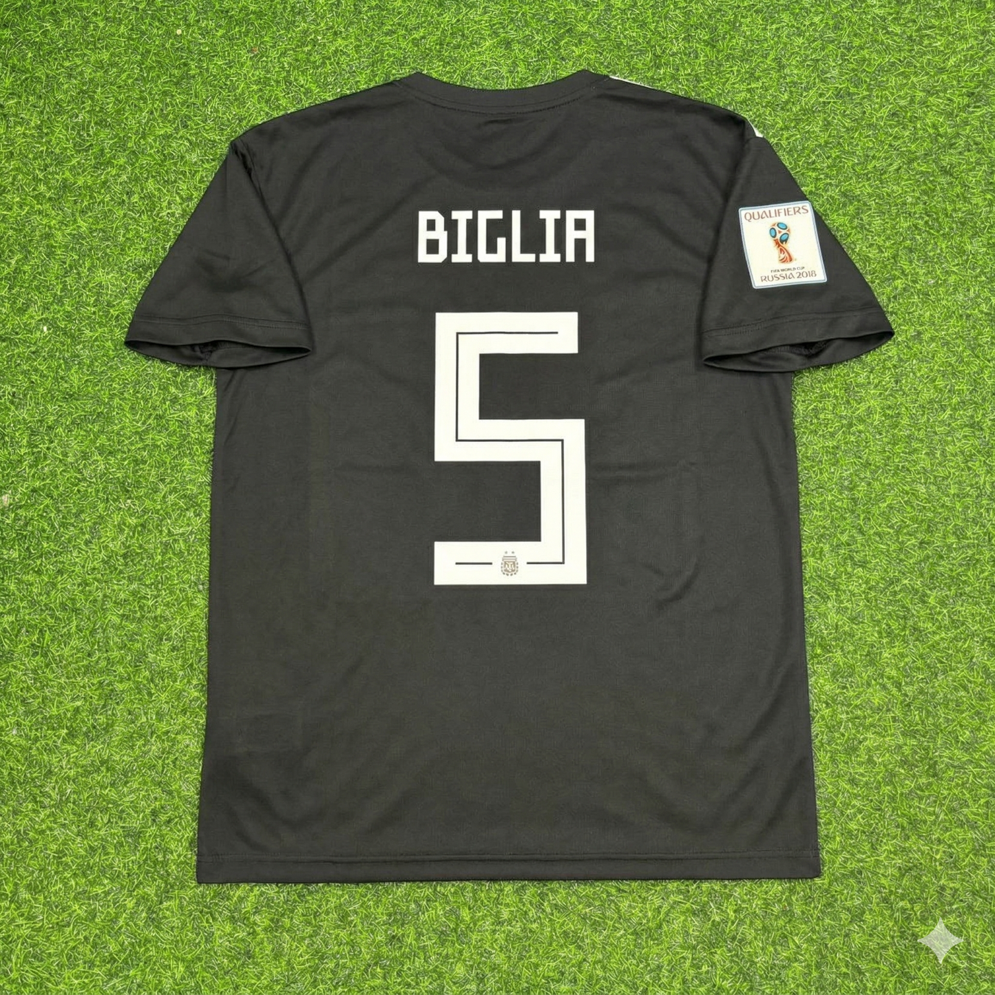 Argentina World Cup 2018 Lucas Biglia Black Retro Football Jersey