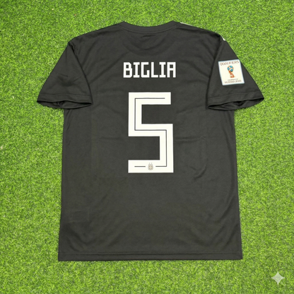 Argentina World Cup 2018 Lucas Biglia Black Retro Football Jersey
