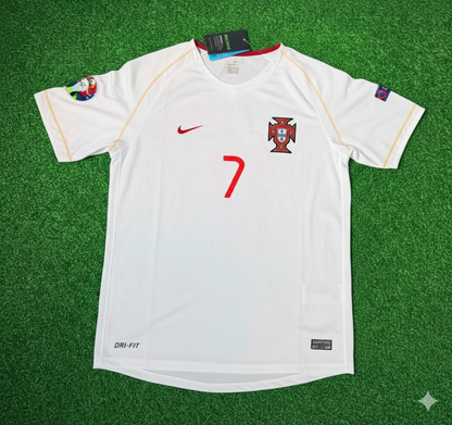 Luis Figo Portugal 2002 Retro White Debut Football Jersey Kit
