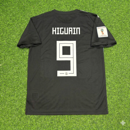 Argentina World Cup 2018 Gonzalo Higuain Black Retro Football Jersey