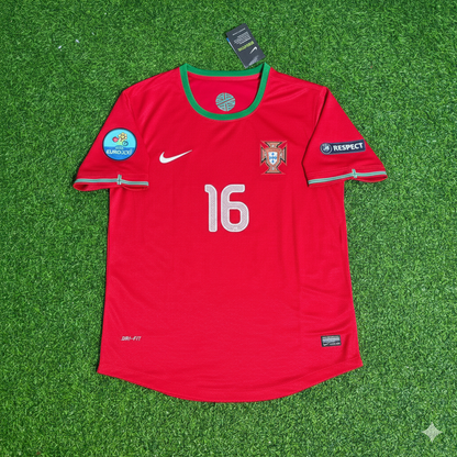Portugal EURO 2012 Raul Meireles Red Retro Football Jersey Kit