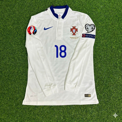 Portugal EURO 2016 Rafa Silva White Long Sleeve Retro Football Jersey