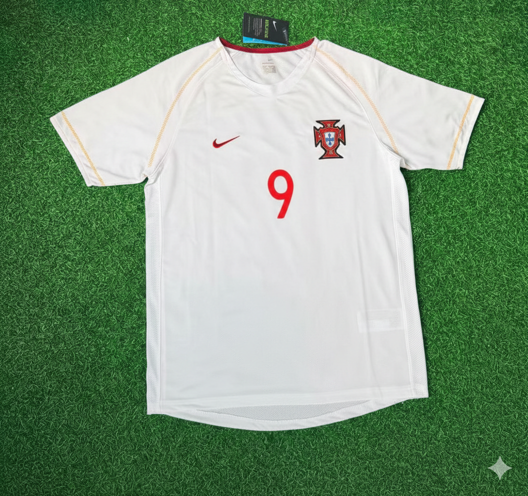 Pauleta Portugal 2002 Retro White Debut Football Jersey Kit