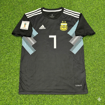 Argentina World Cup 2018 Ever Banega Black Retro Football Jersey