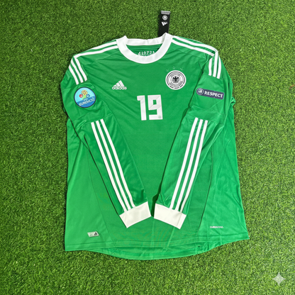 Germany EURO 2012 Mario Götze Long Sleeve Green Retro Football Jersey