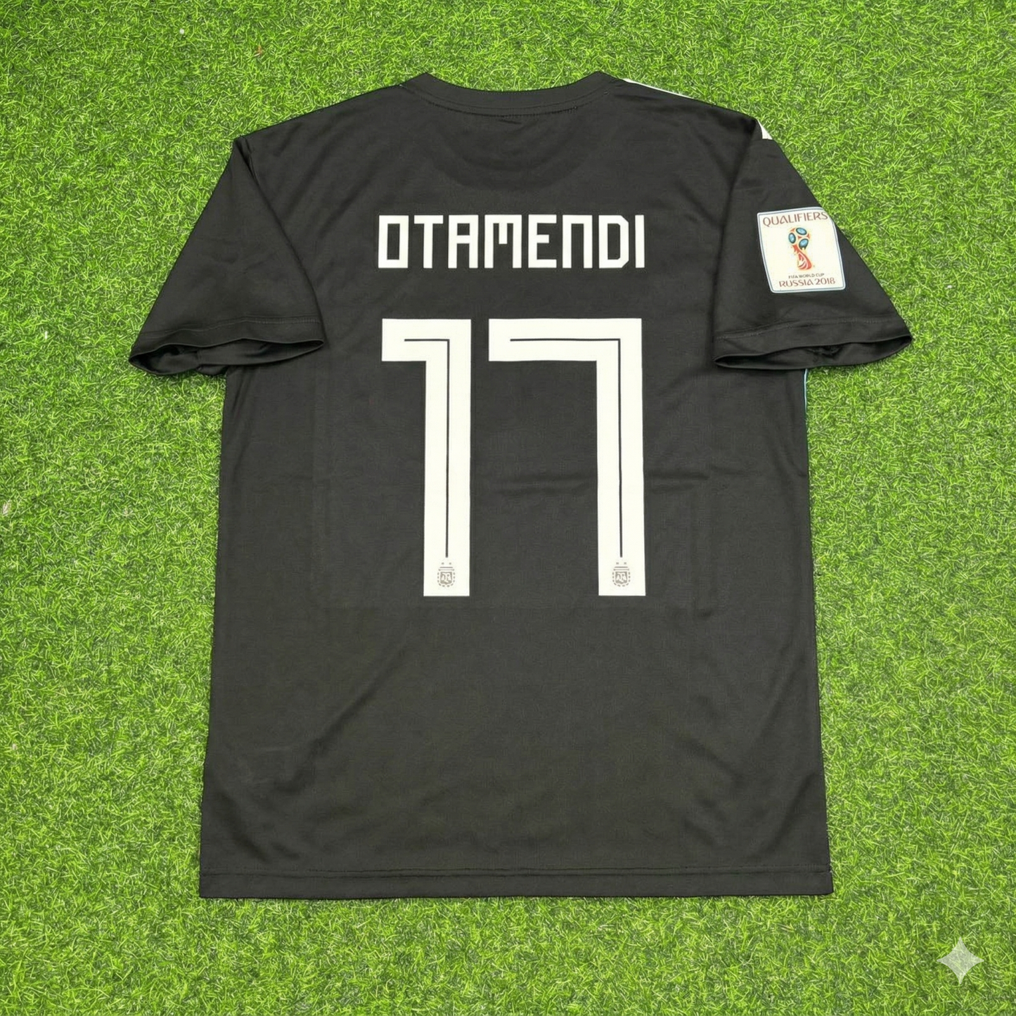 Argentina World Cup 2018 Nicolas Otamendi Black Retro Football Jersey