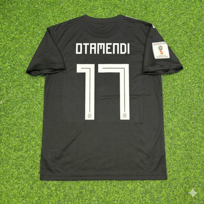 Argentina World Cup 2018 Nicolas Otamendi Black Retro Football Jersey