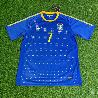 Brazil World Cup 2010 Jairzinho Retro Blue Football Jersey