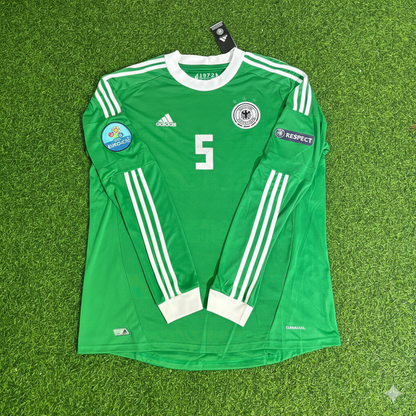 Germany EURO 2012 Mats Hummels Long Sleeve Green Retro Football Jersey