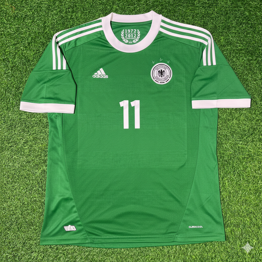 Germany EURO 2012 Miroslav Klose Green Retro Football Jersey