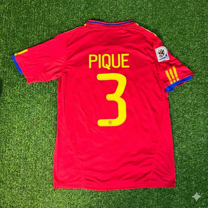 Spain World Cup 2010 Gerard Pique 3 Retro Football Jersey Kit