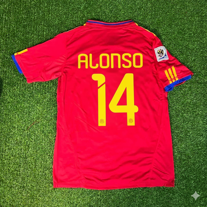 Spain World Cup 2010 Xabi Alonso 14 Retro Football Jersey Kit