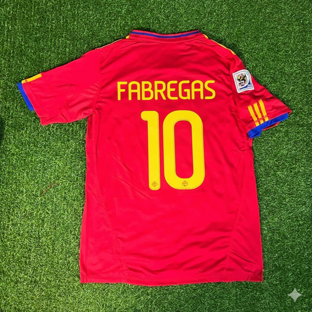 Spain World Cup 2010 Cesc Fabregas 10 Retro Football Jersey Kit