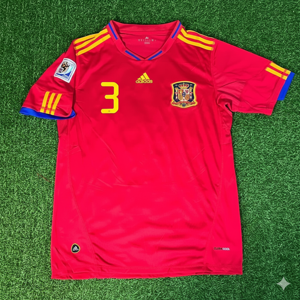 Spain World Cup 2010 Gerard Pique 3 Retro Football Jersey Kit