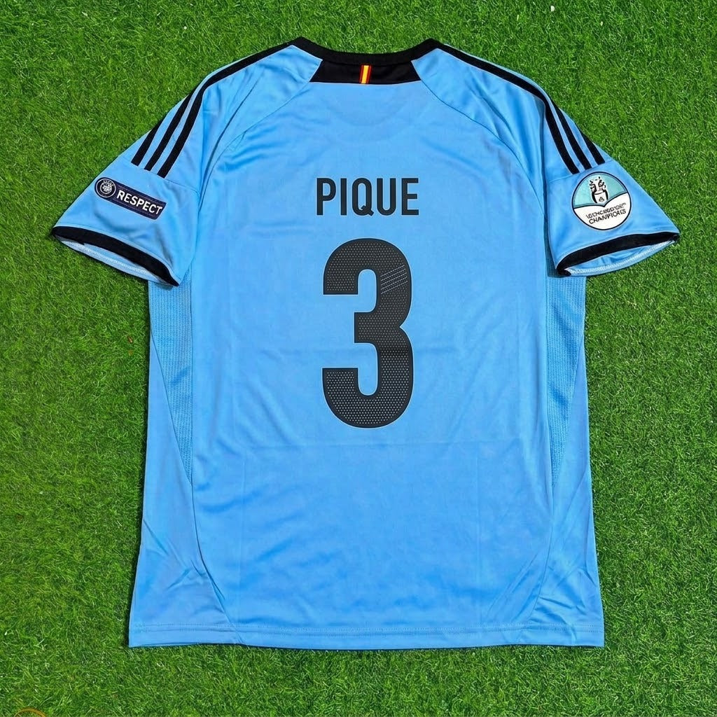 Gerard Pique Spain EURO 2012 Final Retro Football Jersey
