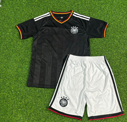 Germany Black Retro Kids Football Jersey Kit
