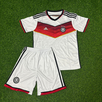 Germany World Cup 2014 Deutschland White Retro Kids Football Jersey Kit