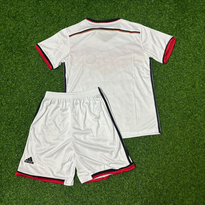 Germany World Cup 2014 Deutschland White Retro Kids Football Jersey Kit