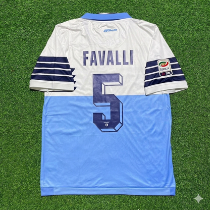 Giuseppe Favalli #5 Lazio White Blue Retro Home Football Jersey Kit