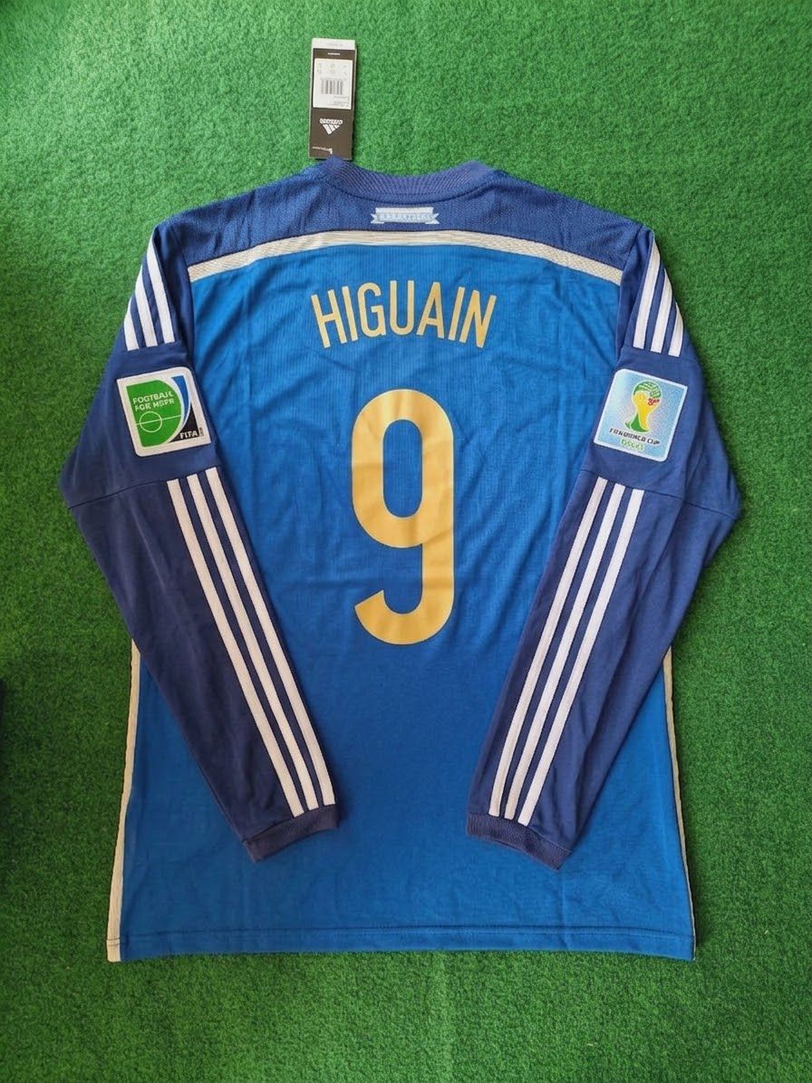 Gonzalo Higuain Argentina 2014 World Cup Retro Football Jersey Paradise Edition