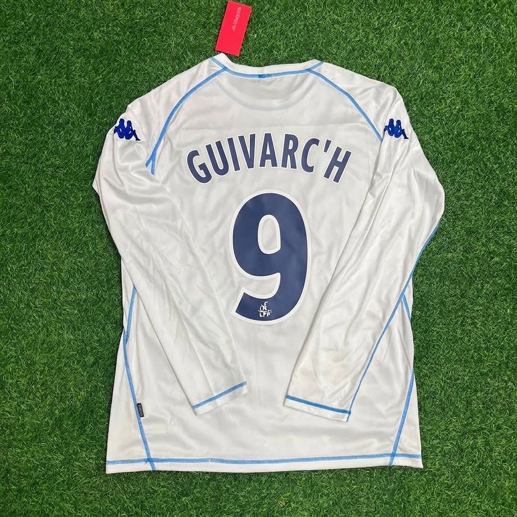 Auxerre Stephane Guivarc'h Commemorative White Long Sleeve Retro Football Jersey