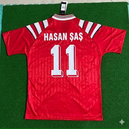 Hasan Sas Türkiye Turkey Red Nostalgic Retro Football Jersey Kit