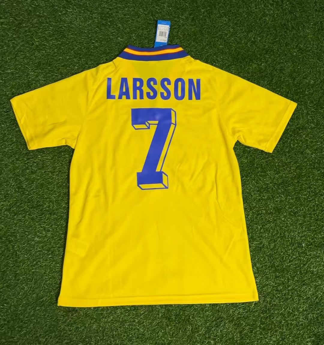 Sweden World Cup 1994 Henrik Larsson Football Jersey