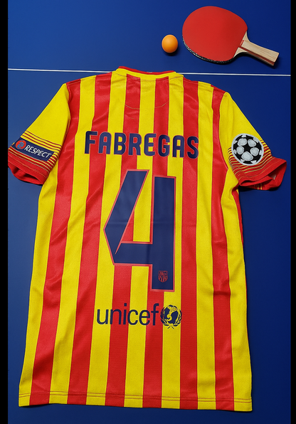 Cesc Fabregas 4 - Barcelona 2013/2014 Yellow Red Retro Football Jersey