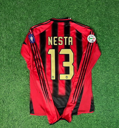 Alessandro Nesta 13 Milan 2003/2004 Red & Black Home Retro Football Jersey Kit