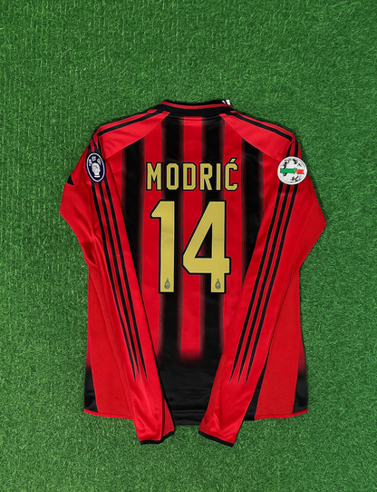 Luka Modric 14 Milan 2003/2004 Red & Black Home Retro Football Jersey Kit