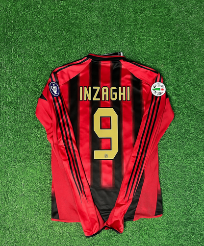 Filippo Inzaghi 9 Milan 2003/2004 Red & Black Home Retro Football Jersey Kit